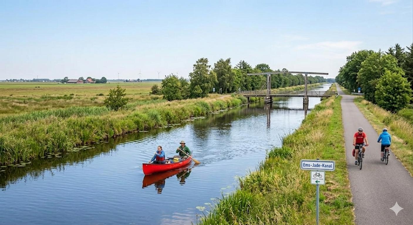 Kanufahren auf dem Ems-Jade-Kanal mit Bootje & mehr in Sande.